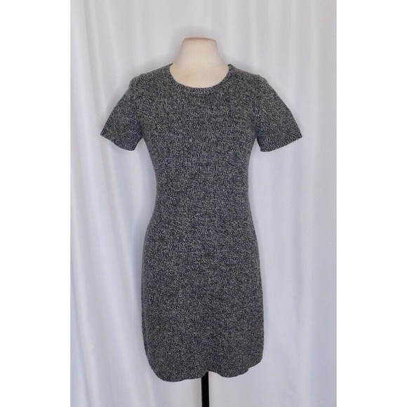 THEORY Wool Dorthea M Loryelle Dress Heathered Gray Sweater Knit Sheath Large - Picture 3 of 16